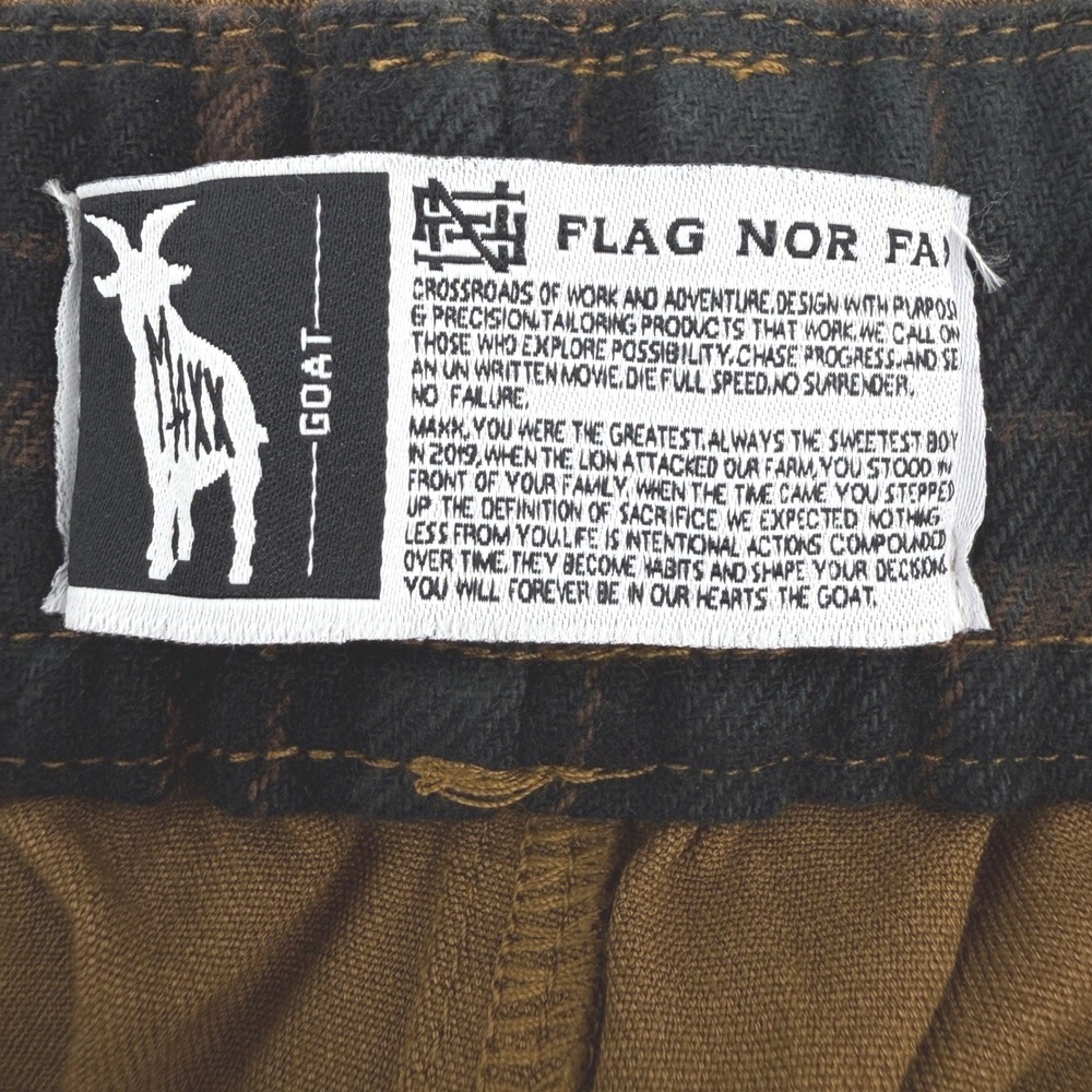 Flag Nor Fail Goat Jogger Pants Mens L Brown Canvas Cargo Utility Streetwear NEW - Picture 6 of 16